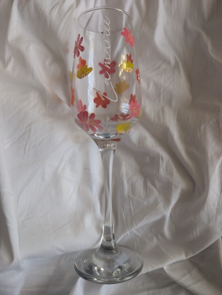 Flute champagne personnalisée peinte