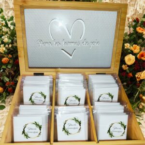 Boite mouchoir mariage larmes de joie pochettes