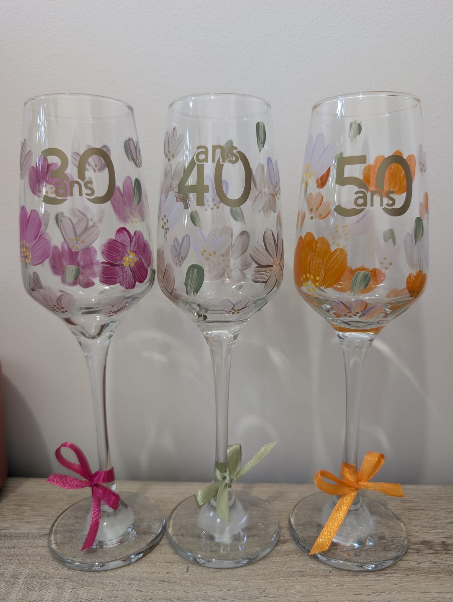 Les dizaines verres anniversaires